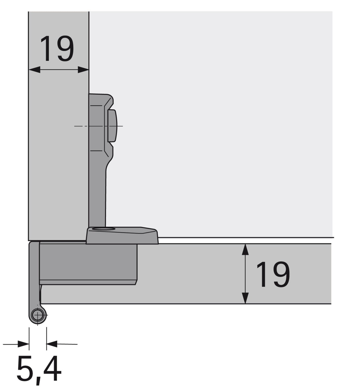 HETTICH Grundscharnier Selekta Pro 2000 vorliegend/halb vorliegend Auflage 16 mm vernickelt