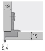 HETTICH Grundscharnier Selekta Pro 2000 vorliegend/halb vorliegend Auflage 16 mm vernickelt
