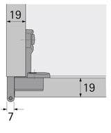 HETTICH Grundscharnier Selekta Pro 2000 vorliegend/halb vorliegend Auflage 16 mm vernickelt
