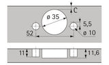 HETTICH Sensys 8657i Weitwinkelscharnier mit integrierter Dämpfung, halb vorliegend, TH 52