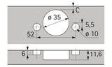 HETTICH Sensys 8657i Weitwinkelscharnier mit integrierter Dämpfung, halb vorliegend, TH 52