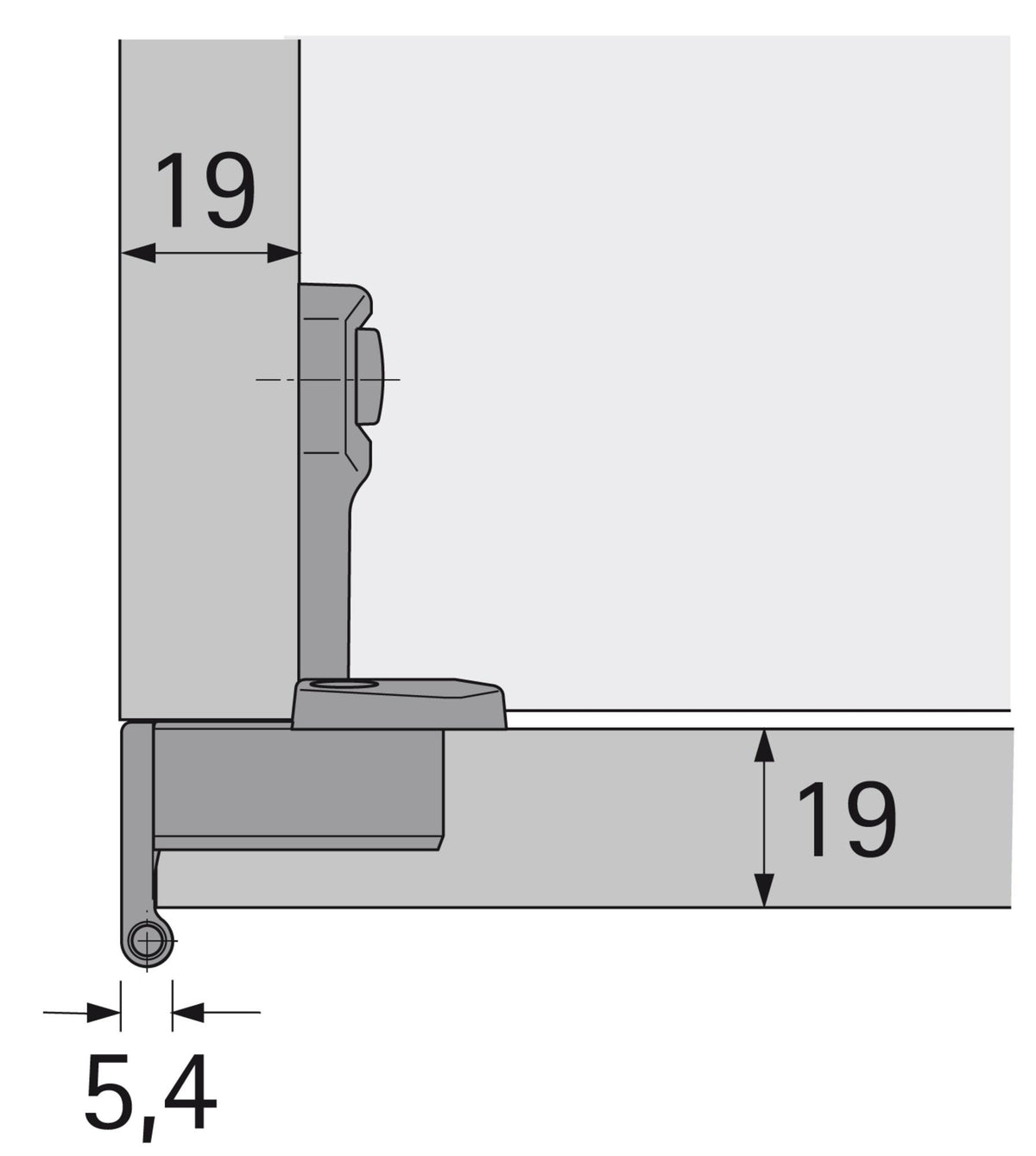 HETTICH Grundscharnier Selekta Pro 2000 vorliegend/halb vorliegend Auflage 16 mm vernickelt