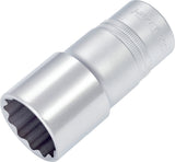 HAZET Steckschlüsseleinsatz 900TZ10 1/2 Zoll SW 10 mm Länge 85 mm – 12-kant CV-Stahl verchromt