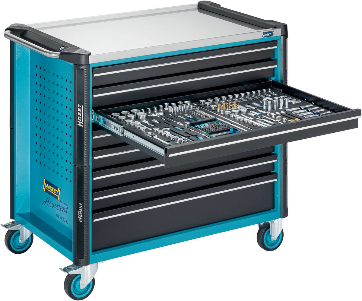 HAZET Werkzeugwagen 179NXXL-8D, 8 Schubladen, 1000 kg, Edelstahl-Arbeitsfläche