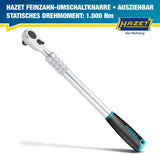 HAZET Teleskopknarre 916HPLG 1/2 Zoll 90 Zähne Umschalthebel 414-614 mm