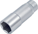 HAZET Steckschlüsseleinsatz 880LG 3/8 Zoll 6-kant SW 10 mm, Länge 54 mm, verchromt