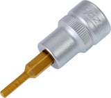 HAZET Steckschlüsseleinsatz 8801 3/8 Zoll 6-kant SW 10 mm, Länge 85 mm, TIN-beschichtet