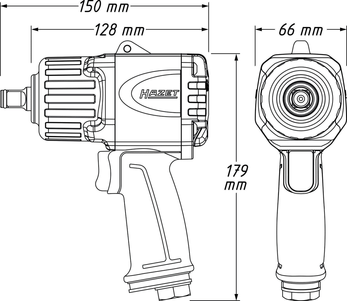 HAZET Druckluftschlagschrauber 9012TT 12,5 mm (1/2 Zoll) A4-kt. 1356 Nm – Twin Turbo