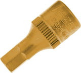 HAZET Steckschlüsseleinsatz 8501 1/4 Zoll Innen-6-kant SW 3 mm, Länge 28 mm, TIN-beschichtet