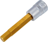 HAZET Steckschlüsseleinsatz 8801 3/8 Zoll 6-kant SW 10 mm, Länge 85 mm, TIN-beschichtet