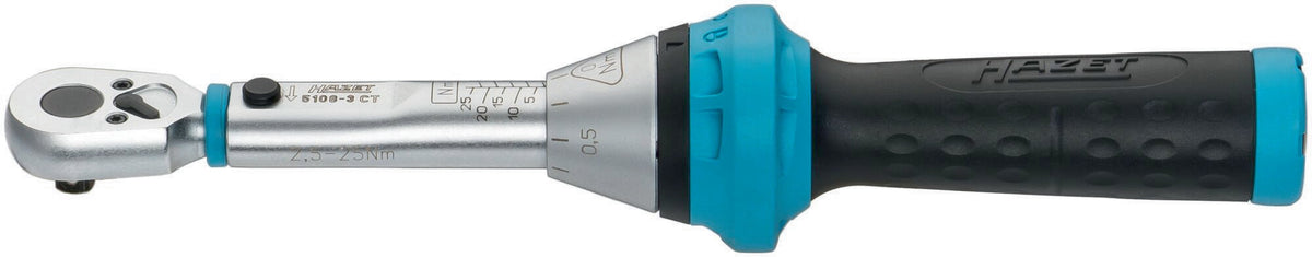 HAZET Drehmomentschlüssel 5107-3 CT 1/4 Zoll 1-9 Nm mit Umschaltknarre und Kalibrierschein