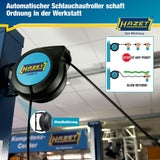 HAZET Druckluftschlauchtrommel 9040N-10 für Druckluft und Wasser, 15 m, automatisch