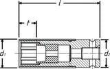 HAZET Kraftschraubersteckschlüsseleinsatz 903SLG-17 1/2 Zoll 6-Kant SW 17 mm mit Kunststoffhülse