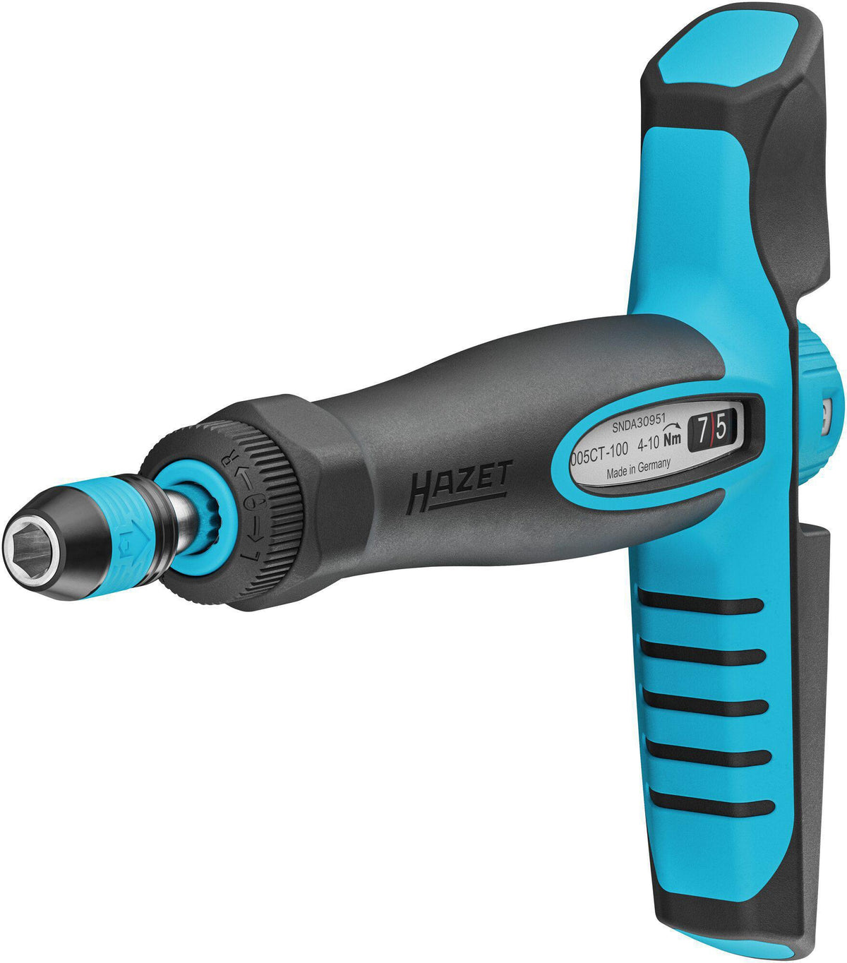 HAZET Drehmomentschraubendreher 6005CT-100, 4-10 Nm, 1/4 Zoll, mit Knarrenfunktion und Kalibrierschein