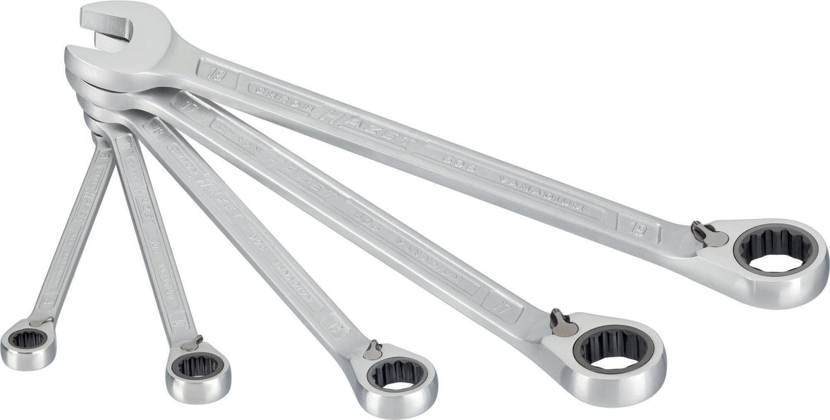 HAZET Knarrenringmaulschlüsselsatz 606/5 5-teilig SW 8-19 mm umschaltbar