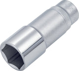 HAZET Steckschlüsseleinsatz 880LG 3/8 Zoll 6-kant SW 10 mm, Länge 54 mm, verchromt
