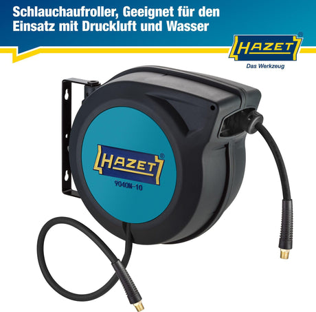 HAZET Druckluftschlauchtrommel 9040N-10 für Druckluft und Wasser, 15 m, automatisch