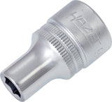 HAZET Steckschlüsseleinsatz 900 1/2 Zoll 6-kant SW 10 mm Länge 38 mm – CV-Stahl verchromt
