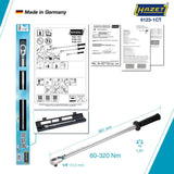 HAZET Drehmomentschlüssel 6111-1CT 3/8 Zoll 20-120 Nm mit Umschaltknarre und Kalibrierschein