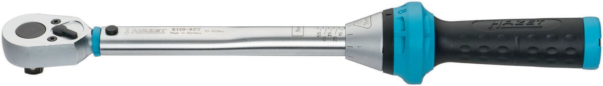 HAZET Drehmomentschlüssel 5107-3 CT 1/4 Zoll 1-9 Nm mit Umschaltknarre und Kalibrierschein
