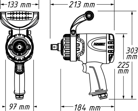 HAZET Druckluftschlagschrauber 9013TT 20 mm (3/4″) A4-kt. 2170 Nm – Twin Turbo Technologie