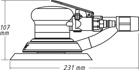 HAZET Druckluftexzenterschleifer 9033-2 150 mm – 12000 min-¹, 5 mm Schwingkreis, stufenlose Drehzahlregulierung