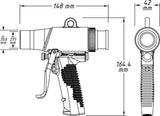 HAZET Druckluftsaug-/blaspistole 9043N-10 – Einhandumschaltung, 148 mm, DN 7,2