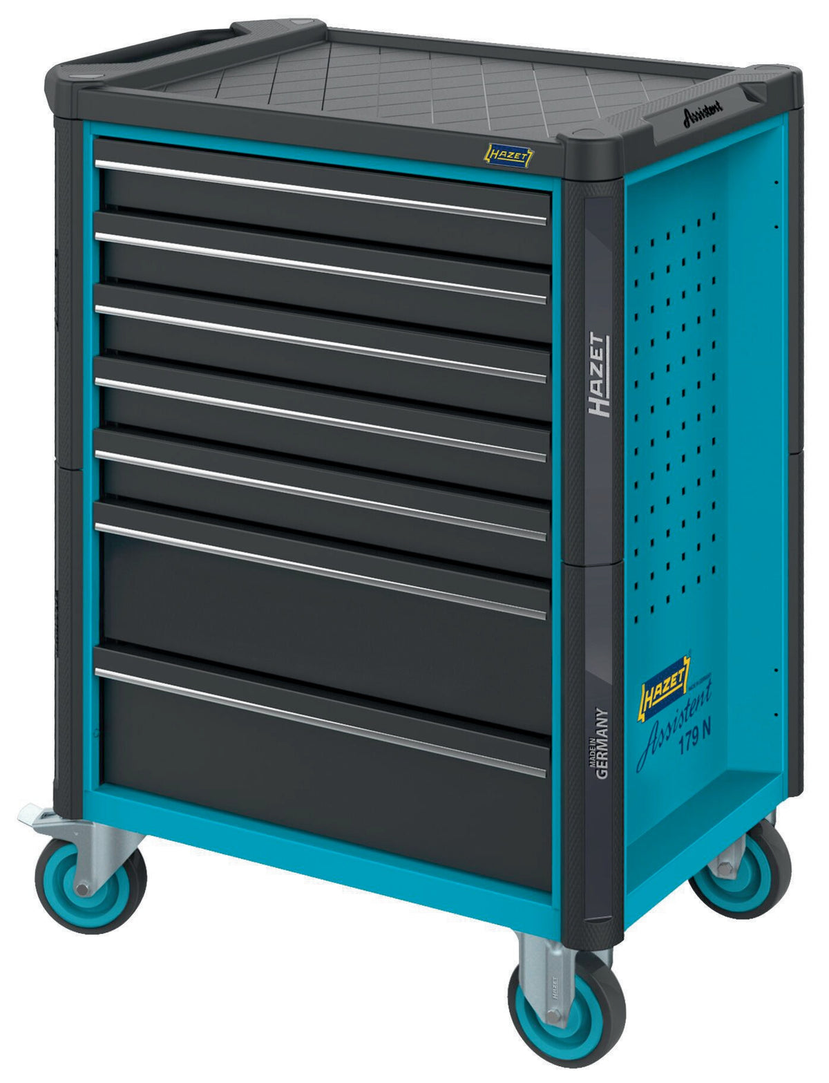 HAZET Werkzeugwagen 179N-7/220 – 7 Schubladen, 220-teilig, 540 kg, Stahlblech blau