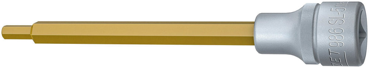 HAZET Steckschlüsseleinsatz 986-4 1/2 Zoll Innen-6-kant SW 4 mm Länge 60 mm TIN-beschichtet