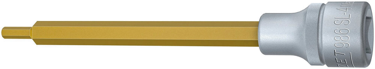 HAZET Steckschlüsseleinsatz 986-4 1/2 Zoll Innen-6-kant SW 4 mm Länge 60 mm TIN-beschichtet