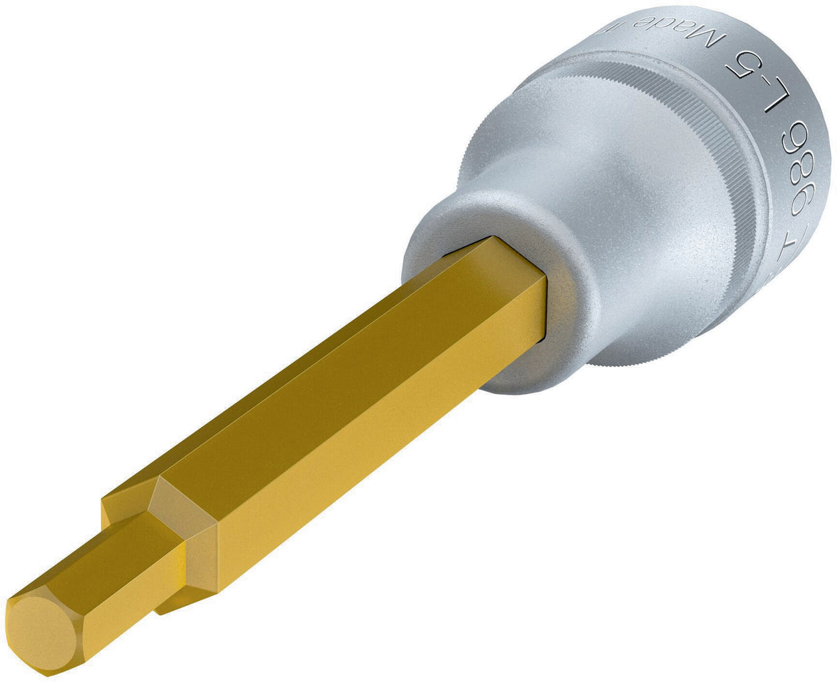 HAZET Steckschlüsseleinsatz 986-4 1/2 Zoll Innen-6-kant SW 4 mm Länge 60 mm TIN-beschichtet