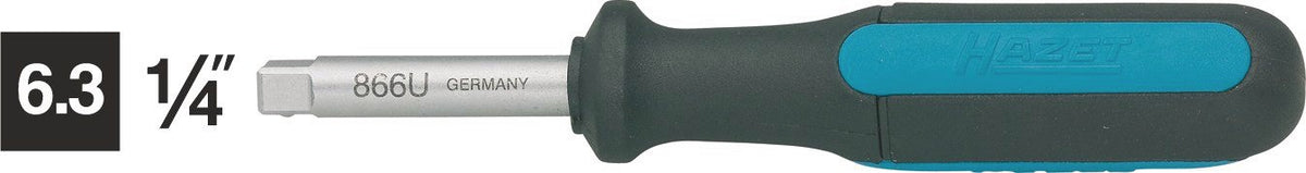 HAZET Handgriff mit Vierkant 866U 1/4″ 2K-Griff Länge 134 mm
