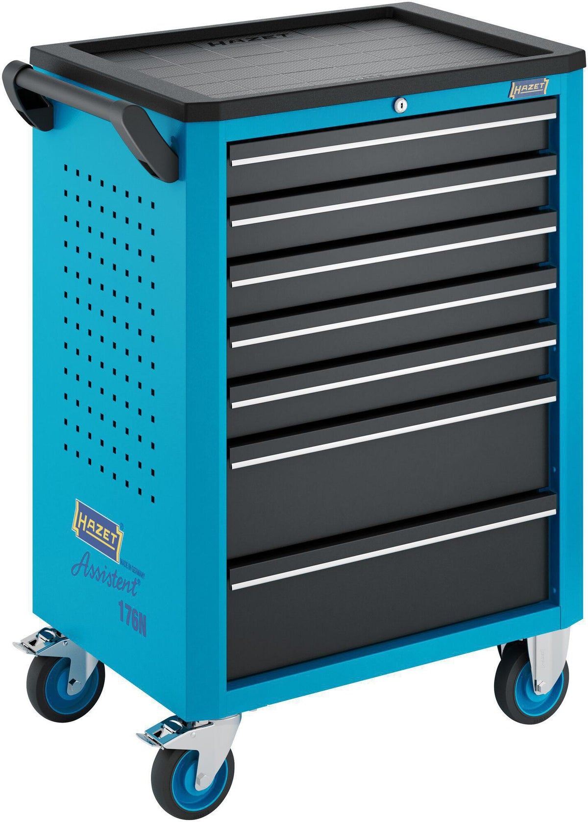 HAZET Werkzeugwagen 176N-7 – 480 kg, 7 Schubladen, B498 x T780 x H1018 mm