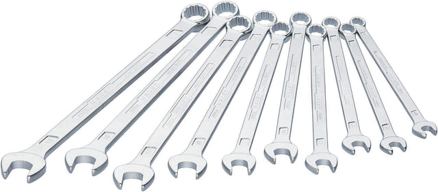 HAZET Ringmaulschlüsselsatz 600LG/10, 10-teilig, SW 10-19 mm, extra lang, CV-Stahl, verchromt