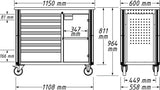 HAZET Werkzeugwagen 179NW-7/230 mit 230-teiligem Werkzeugsatz, 7 Schubladen, 1000 kg