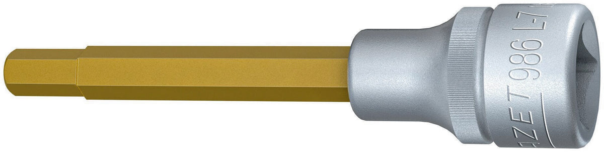 HAZET Steckschlüsseleinsatz 986-4 1/2 Zoll Innen-6-kant SW 4 mm Länge 60 mm TIN-beschichtet