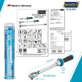 HAZET Drehmomentschlüssel 5107-3 CT 1/4 Zoll 1-9 Nm mit Umschaltknarre und Kalibrierschein