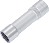 HAZET Steckschlüsseleinsatz 900TZ10 1/2 Zoll SW 10 mm Länge 85 mm – 12-kant CV-Stahl verchromt