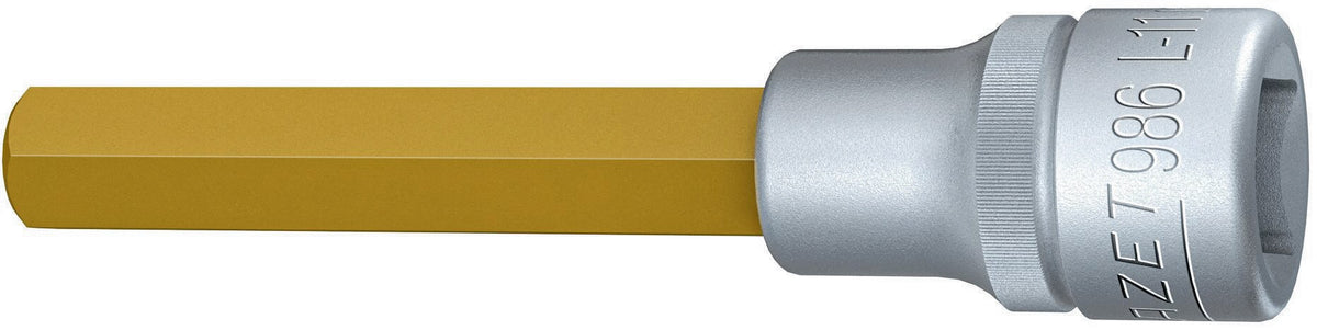 HAZET Steckschlüsseleinsatz 986-4 1/2 Zoll Innen-6-kant SW 4 mm Länge 60 mm TIN-beschichtet