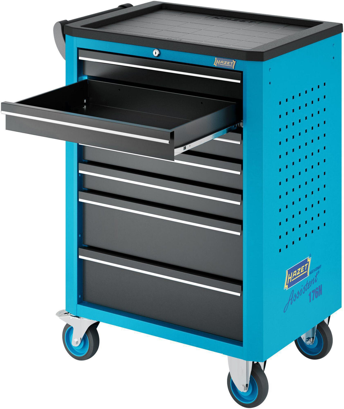 HAZET Werkzeugwagen 176N-7 – 480 kg, 7 Schubladen, B498 x T780 x H1018 mm
