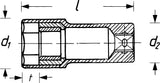 HAZET Steckschlüsseleinsatz 900AMGT für Zündkerzen, 1/2 Zoll, SW 16 mm, 6-kant, 71 mm, mit Dauermagnet