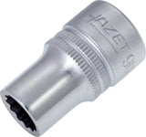 HAZET Steckschlüsseleinsatz 900Z-10 1/2 Zoll 12-kant SW 10 mm – CV-Stahl verchromt