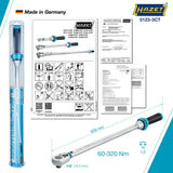 HAZET Drehmomentschlüssel 5107-3 CT 1/4 Zoll 1-9 Nm mit Umschaltknarre und Kalibrierschein
