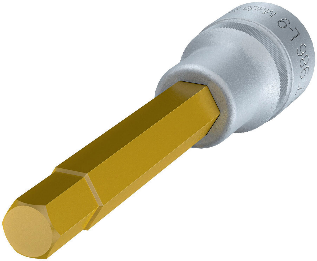 HAZET Steckschlüsseleinsatz 986-4 1/2 Zoll Innen-6-kant SW 4 mm Länge 60 mm TIN-beschichtet