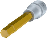 HAZET Steckschlüsseleinsatz 986-4 1/2 Zoll Innen-6-kant SW 4 mm Länge 60 mm TIN-beschichtet