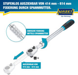 HAZET Teleskopknarre 916HPLG 1/2 Zoll 90 Zähne Umschalthebel 414-614 mm
