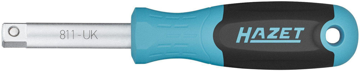 HAZET Steckgriff 811-UK 1/4 Zoll mit 3-Komponenten-Griff, Länge 134 mm, mattverchromt