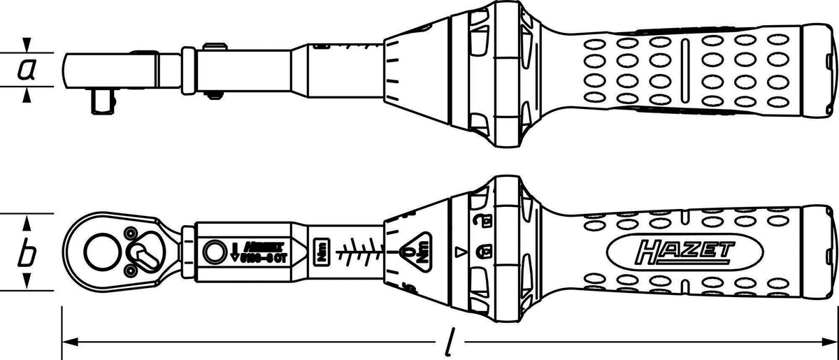 HAZET Drehmomentschlüssel 5107B-3CT 1/4 Zoll 1-9 Nm mit Bit-Umschaltknarre