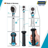 HAZET Drehmomentschlüssel 6111-1CT 3/8 Zoll 20-120 Nm mit Umschaltknarre und Kalibrierschein