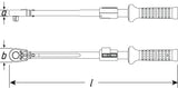 HAZET Drehmomentschlüssel 5121-2CLT 1/2 Zoll 20-120 Nm mit Umschaltknarre und Kalibrierschein